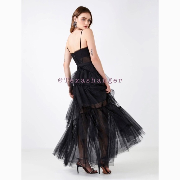 NWT BCBGMaxAzaria Oly Corset Tulle Gown Size 2 Black - Picture 3 of 15